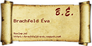 Brachfeld Éva névjegykártya